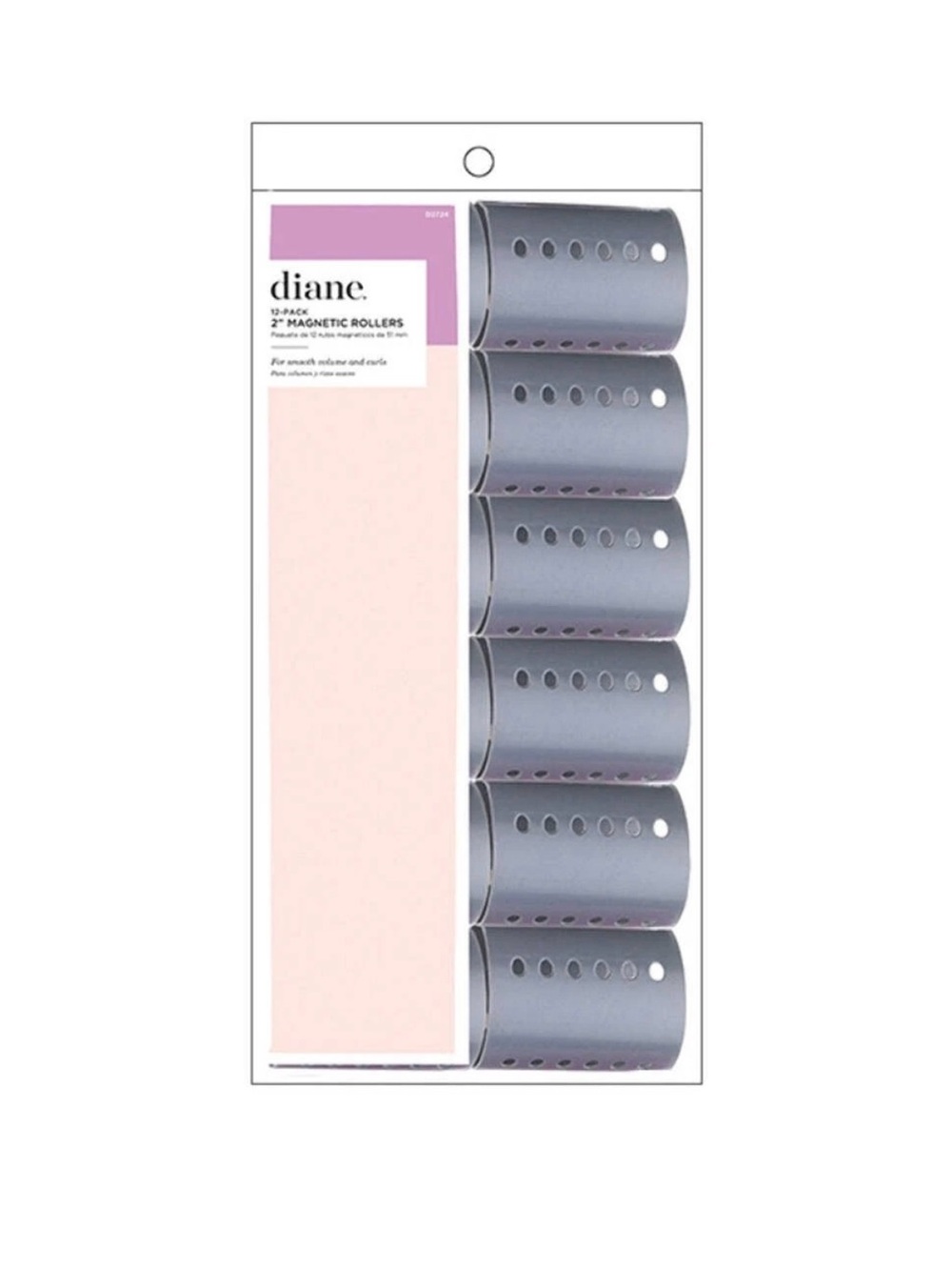 Diane Jumbo Magnetic Rollers, 12 Pack-Grey 2"
